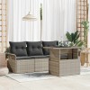 VidaXL Set de canapele pentru grădină 5 pcs Gri deschis Rattan poli 3356925
