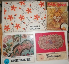 LOT 6 CARTI MACRAME..BRODERII COLORATE , GOBLENURI , CHILIMURI , BURDA, LASETA..