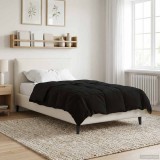 vidaXL Duvet de iarnă Patos Negru 140 x 220 cm Microfibră 42026098