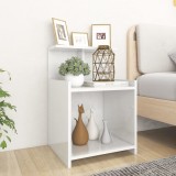 Noptiera Gossi Alb Extralucios 40x35x60 cm PAL - Design Modern, 3 Rafturi, Durabila