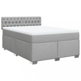 Cumpara ieftin Pat continental, gri deschis, 140x200 cm, material textil