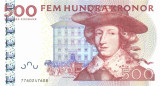 SUEDIA █ bancnota █ 500 Kronor █ 2004 █ P-66c █ UNC necirculata