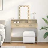 Masă de toaletă vidaXL cu lumini LED Sonoma Oak 100x41x140 cm