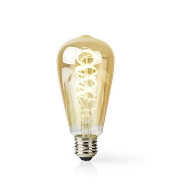 Bec Wi-Fi Smart LED cu filament E27 ST64 5.5W 350lm 1800-6500K Nedis foto