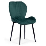 Scaun living, 86 x 49 x 50 cm, catifea, cadru din otel, suporta maxim 110 kg, Verde, General