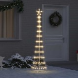 VidaXL Brad de Crăciun LED cu 230 LED Alb cald 51 x 51 x 190 cm Metal 42018771