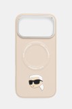 Karl Lagerfeld husă pentru telefon iPhone 17 Pro Max culoarea bej, KLHMP17XPSMLRKLE