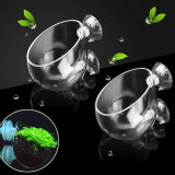 Capetsma 2X sticlă de cristal oală de plante acvatice, acvariu plantator acvatic