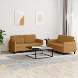 vidaXL Set canapea 2 piese, maro, catifea 3201981
