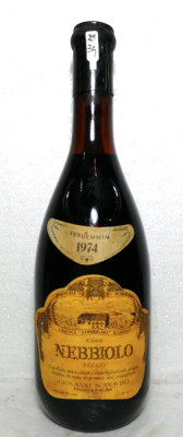 Z 34 vin ROSU NEBBIOLO CASCINA ZOCCOLAIO, recoltare 1974 CL 72, GR 13 foto