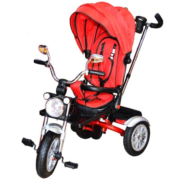 Tricicleta cu maner, scaun rabatabil si roti cauciuc Tricicleta cu maner, scaun rabatabil si roti cauciuc