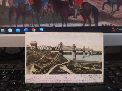 Podul de la Cernavodă, Salutări din Rom&amp;acirc;nia, clasică, circulație 5 dec. 1903 205 foto