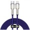 Cablu Date si Incarcare USB-C - Lightning Baseus Cafule Metal Series, 20W, 2m, Mov CATLJK-B05