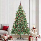 vidaXL Brad de Crăciun artificial Verde 240 cm PVC și Metal 3395160