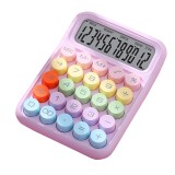 Calculator Electronic pentru Copii, Flippy, Calculator Dragut pentru Scoala Primara, Ecran mare 12 digits si Tastatura Mecania, 16 x 11 x 2 cm, Roz