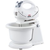 Cumpara ieftin Mixer cu bol Zass, 200 W, 3 l, 5 viteze, functie Turbo, cablu 1 m, accesorii incluse, Alb