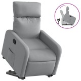 Cumpara ieftin Fotoliu rabatabil cu ridicare, gri deschis, material textil