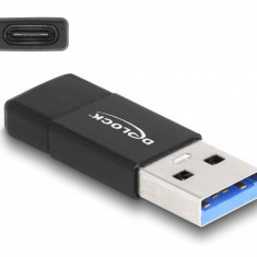 ADAPTATOR USB 3.2 GEN 2 USB-A TATA / USB-C MAMA, NEGRU 60001 DELOCK