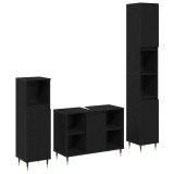 Set mobilă baie vidaXL 3 piese Stejar negru Lemn stratificat