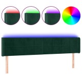 Cumpara ieftin Tablie de pat cu LED, verde inchis, 203x16x78/88 cm, catifea