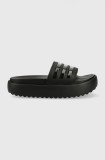 adidas papuci Adilette Platform femei, culoarea negru, cu platformă HQ6179
