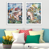 Cumpara ieftin Set 2 tablouri decorative, SET_123, Lulu, 34x44 cm, plastic