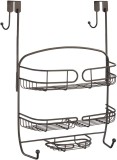 Raft suspendat pentru baie mDesign, metal, bronz, 34,7 x 20,6 x 49,8 cm