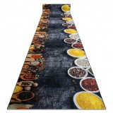 Traversa anti-alunecare LOTUS KITCHEN 40580 Bucate, bucatarie gri / galben PENTRU SPĂLARE, 80 cm