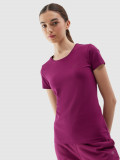 Tricou slim unicolor pentru femei - mov, 4F Sportswear