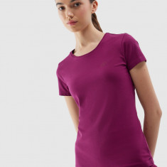 Tricou slim unicolor pentru femei - mov