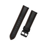 Curea piele compatibila Huawei Watch GT 7 46mm, Telescoape QR, 22mm, Negru/Portocaliu