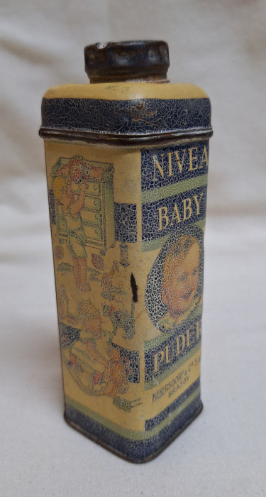 NIVEA BABY PUDER Beiersdorf &amp; Co SAR Brasov, cutie din tabla, anii 1930