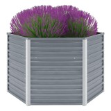 vidaXL Strat &icirc;nălțat de grădină, gri, 129x129x77 cm, oțel galvanizat 44856