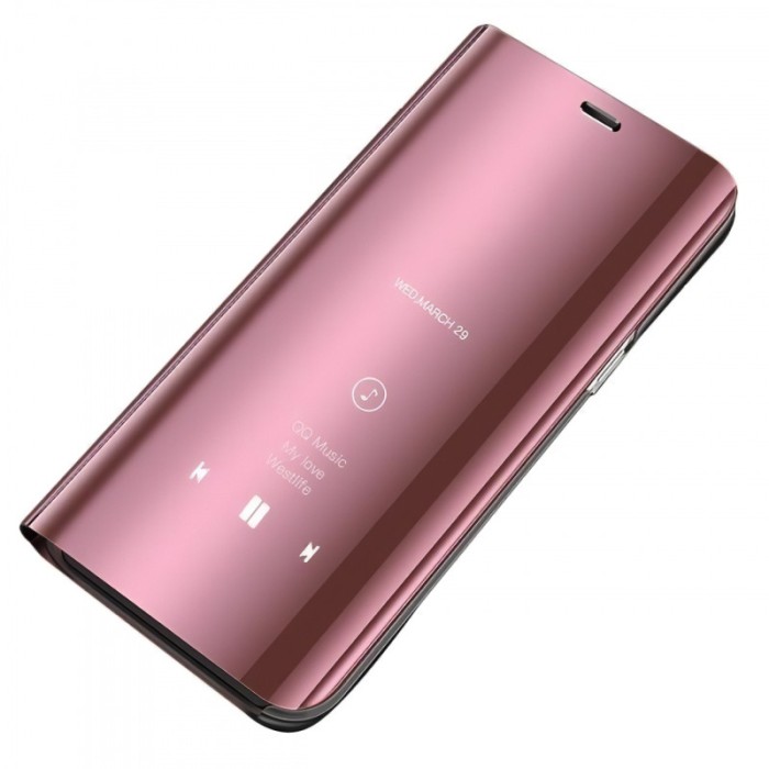 Husa Plastic OEM Clear View pentru Huawei P smart 2020, Roz