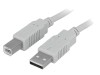 Cablu USB 2.0 A-B 5m, Bq Cable, Dublu Ecranat, Gri Deschis, UL 2725