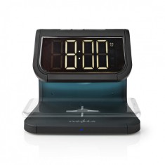 Ceas cu alarma si incarcare wireless Qi 10W Negru, Nedis WCACQ10W1BK