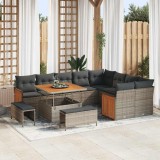 VidaXL Set de canapele pentru grădină 12 pcs Gri 100 x 100 x 71 cm