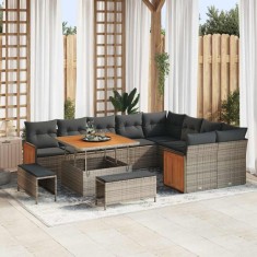 vidaXL Set de canapele pentru grădină 12 pcs Gri 100 x 100 x 71 cm 3363338