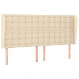 Cumpara ieftin Tablie de pat cu aripioare, crem, 203x23x118/128 cm, textil