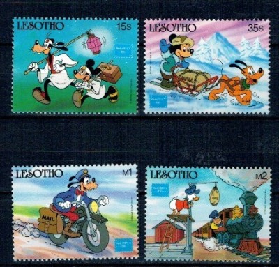 Lesotho 1986 - Disney, desene animate, Ameripex, serie neuzata foto