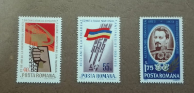 TIMBRE ROMANIA MNH LP824/1973 ANIVERSARI III SERIE SIMPLA foto