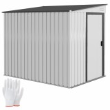 Outsunny magazie grădină căsuță de unelte pentru grădină 154x206.5x160/181 cm alb | Aosom Romania