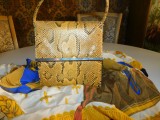 Poseta vintage piele sarpe nevopsit, piesa rara, esarfa noua cadou, portmoneu sarpe cadou