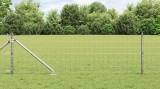 VidaXL Gard Euro cu 13 st&acirc;lpi cu v&acirc;rf 0.6x50 m Oțel galvanizat