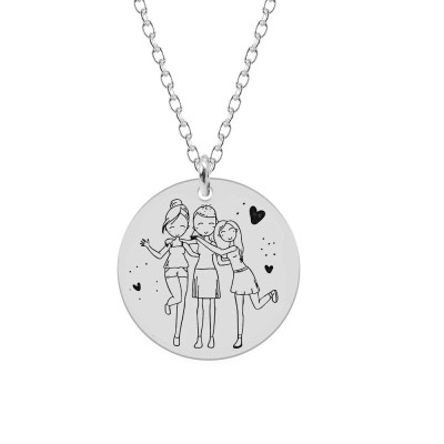 Sisters - Colier personalizat din argint 925 pentru surori - Banut foto