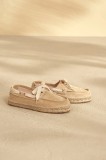 Manebi mocasini din piele &icirc;ntoarsă Hamptons Boat-Shoes Espadrilles femei, culoarea bej, cu toc plat, K 1.1 KW