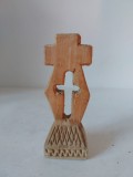 ** Cruce pristolnic / pecetar vechi, pentru prescuri, de lemn sculptat manual, Maramures