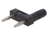 Conector banană stivuibil 2mm 60V negru nichelat