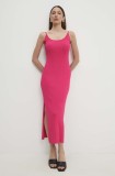 Answear Lab rochie culoarea roz, midi, mulată