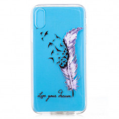 Husa silicon iPhone XR Purple Feather and Bird foto